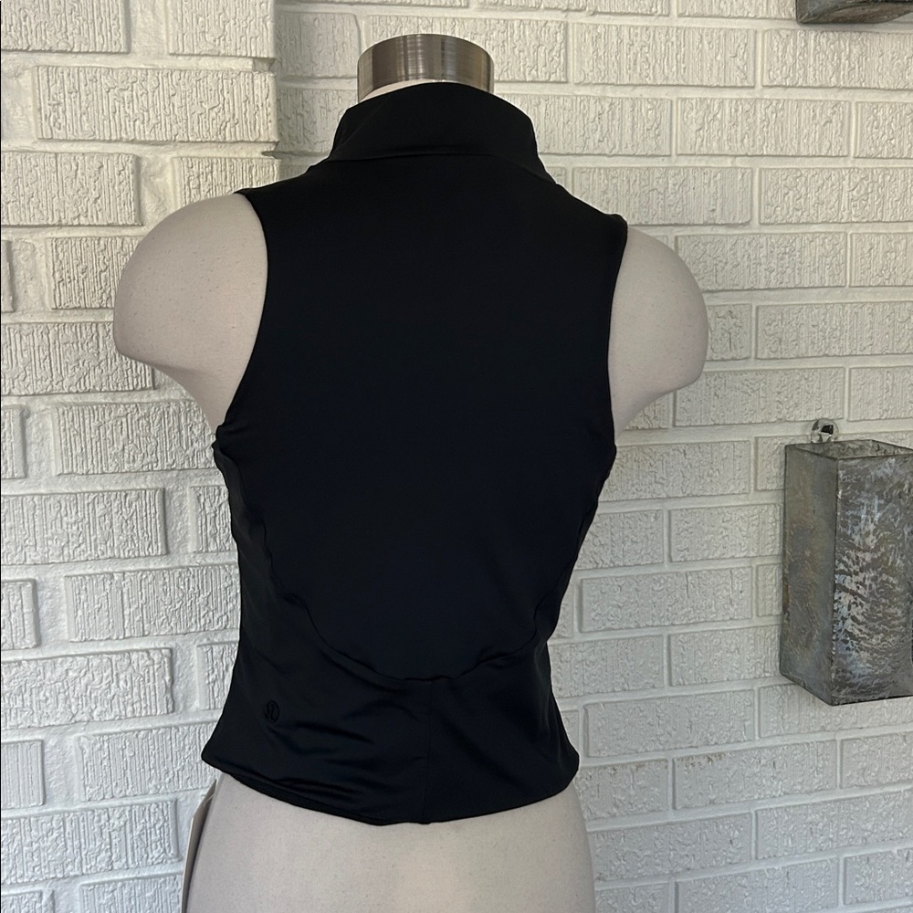 LULULEMON- NWT black tight fit lined half zip tank - Picture 3 of 8